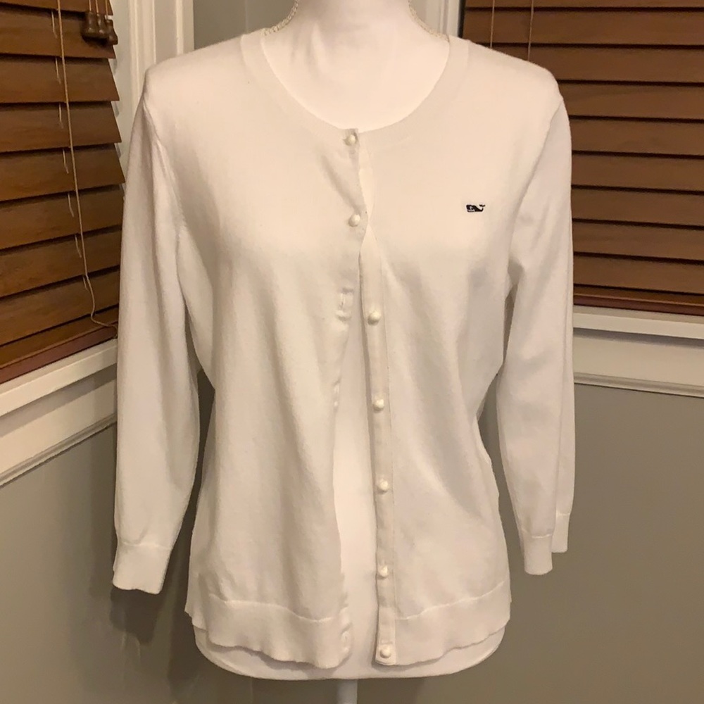 White XL Vineyard Vines Cardigan
